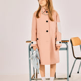 N21 Kids Trench Rosa con Dettagli Bianchi a Contrasto e Bottoni per bambine