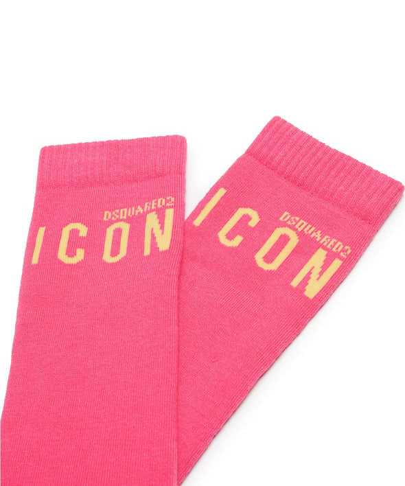 Dsquared2 Kids Calzini Rosa Con Logo