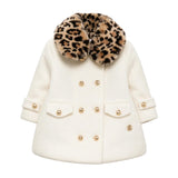 Roberto Cavalli Kids Cappotto Avorio con Dettagli Animalier per Neonate