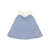 Elisabetta Franchi La Mia Bambina Abito con Motivo a Righe Azzurro/Avorio con Mutante Abinate per Neonate