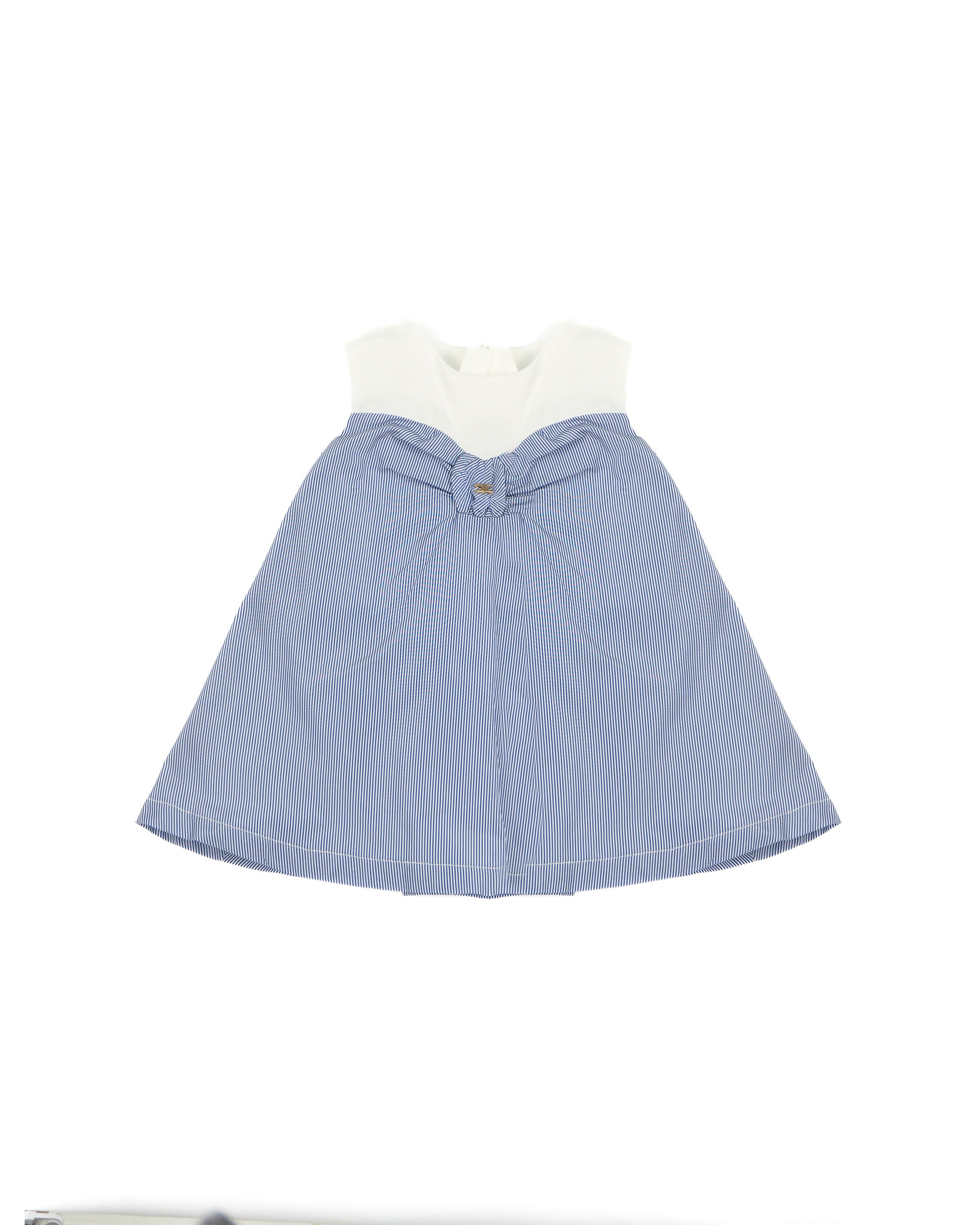 Elisabetta Franchi La Mia Bambina Abito con Motivo a Righe Azzurro/Avorio con Mutante Abinate per Neonate