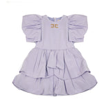 Elisabetta Franchi La Mia Bambina Abito Lilla con Maniche Sbuffo per Bambine
