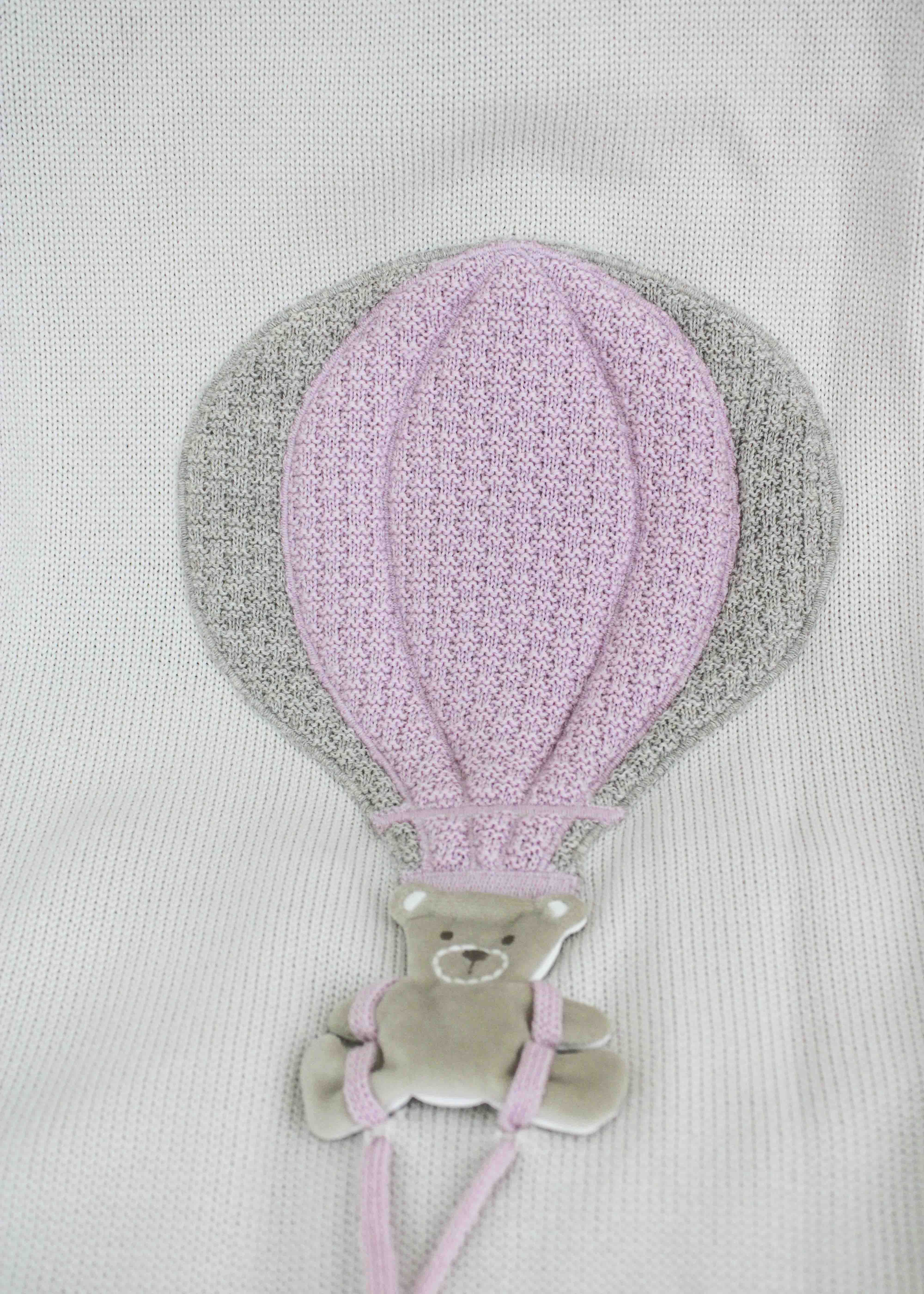 Marlù Coperta Rosa/Beige con Ricamo per Neonate (dettaglio)