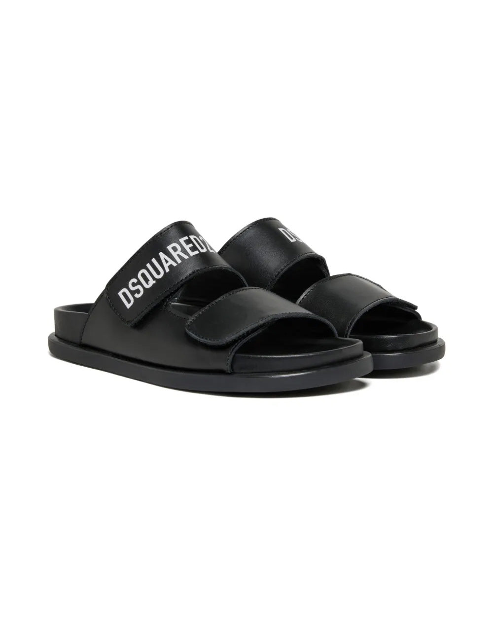 Dsquared2 Kids Sandalo Nero con Chiusura Strappo per Bambini