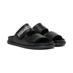 Dsquared2 Kids Sandalo Nero con Chiusura Strappo per Bambini
