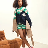 Max & Co Short Verde a Righe per Bambine