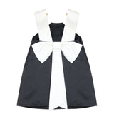 Elisabetta Franchi La Mia Bambina Abito Nero con Maxi Fiocco a Contrasto per Bambine