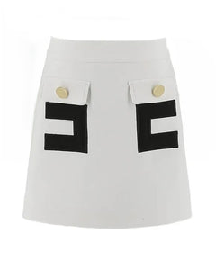 Elisabetta Franchi La Mia Bambina Gonna Bianco con Tasche per Bambine