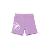 Diesel Kids Short Lilla in Felpa con Logo per Neonate