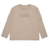 Maison Margiela Kids T-Shirt Nocciola con Logo Unisex