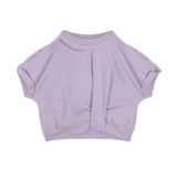 Elisabetta Franchi La Mia Bambina T-shirt Lilla con Dettaglio Ricamo Scritta Logo per Neonate