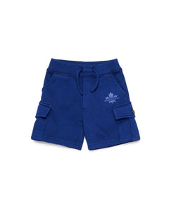 Dsquared2 Kids Short Blu Monocolore con Tasche Cargo per Neonati