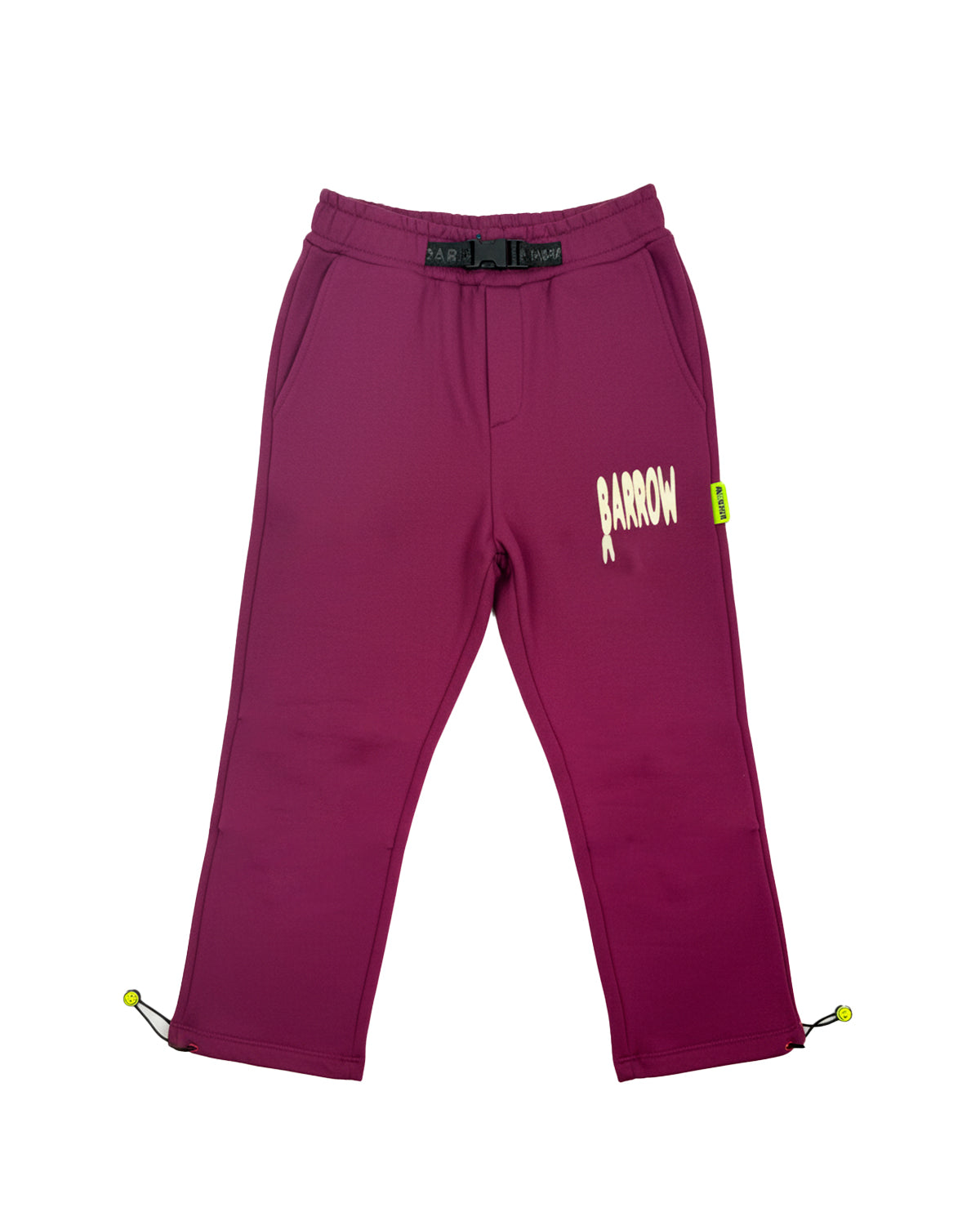 Barrow Kids Pantalone di Tuta Amaranto con Stampa ed Elastici per Bambine