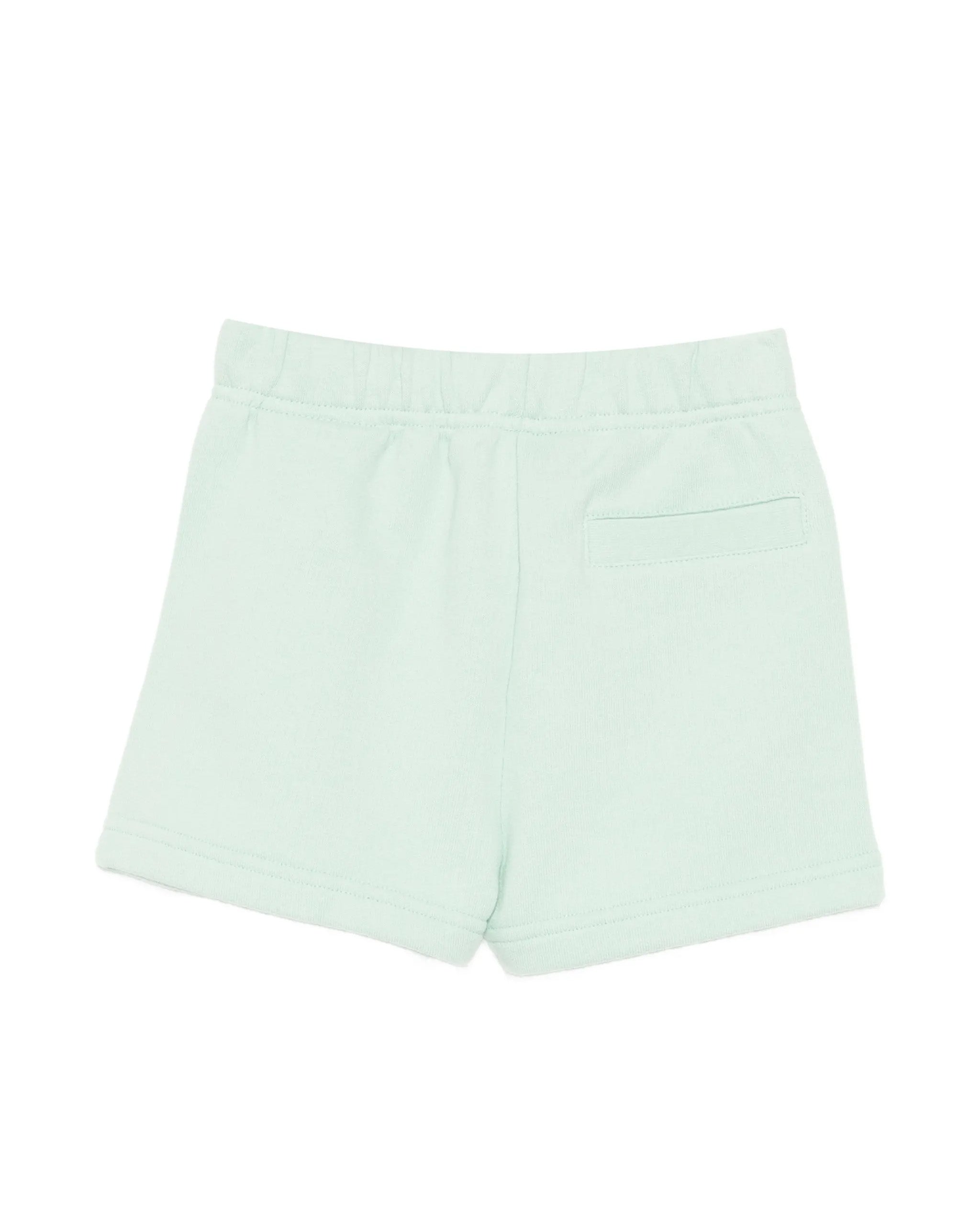 Palm Angels Kids Short Panna con Logo Celeste per Neonato