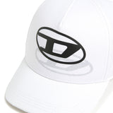 Diesel Kids Cappello Bianco con Logo Oval D a Contrasto Unisex per Bambini