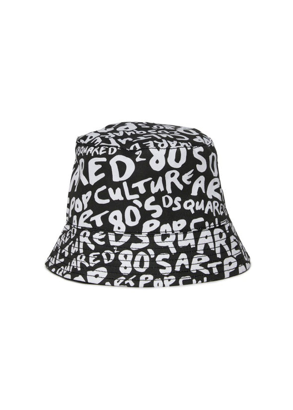 Dsquared Kids Cappello Pescatore con Logo All-over