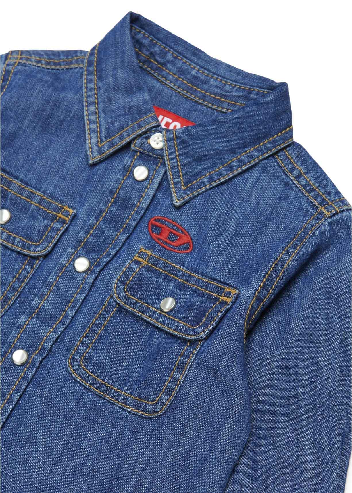 Diesel Kids Camicia Denim con Logo per Neonati (dettaglio)