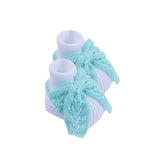 Marlù Scarpine Bianco/Tiffany con Applicazione Fiocco per Neonate