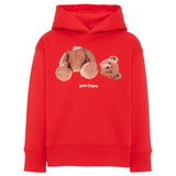 Palm Angels Kids Felpa Rosso con Stampa Teddy per Bambini