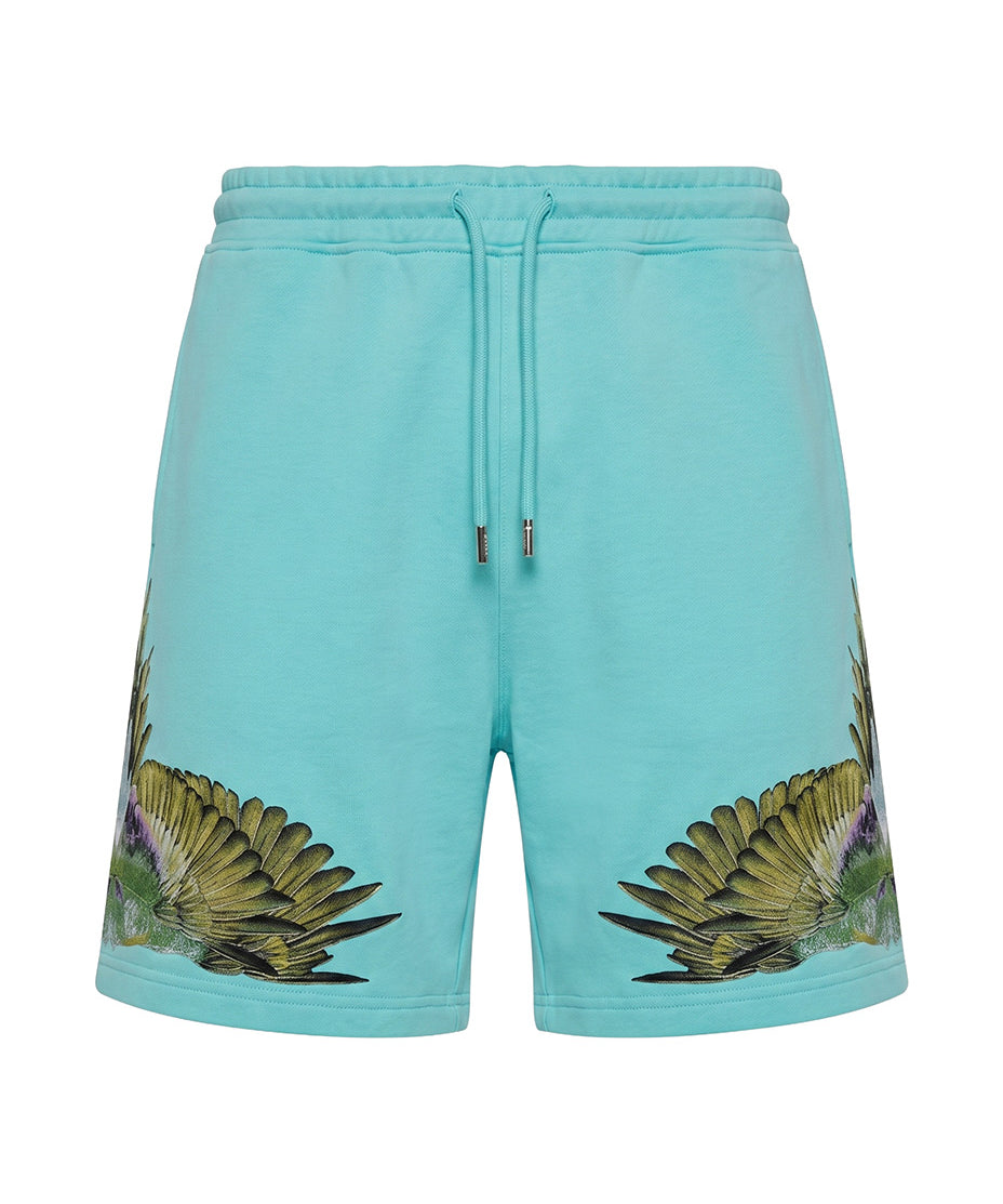 Marcelo Burlon County of Milan Kids Bermuda Petrolio con Stampa per Bambini