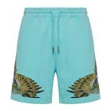 Marcelo Burlon County of Milan Kids Bermuda Petrolio con Stampa per Bambini