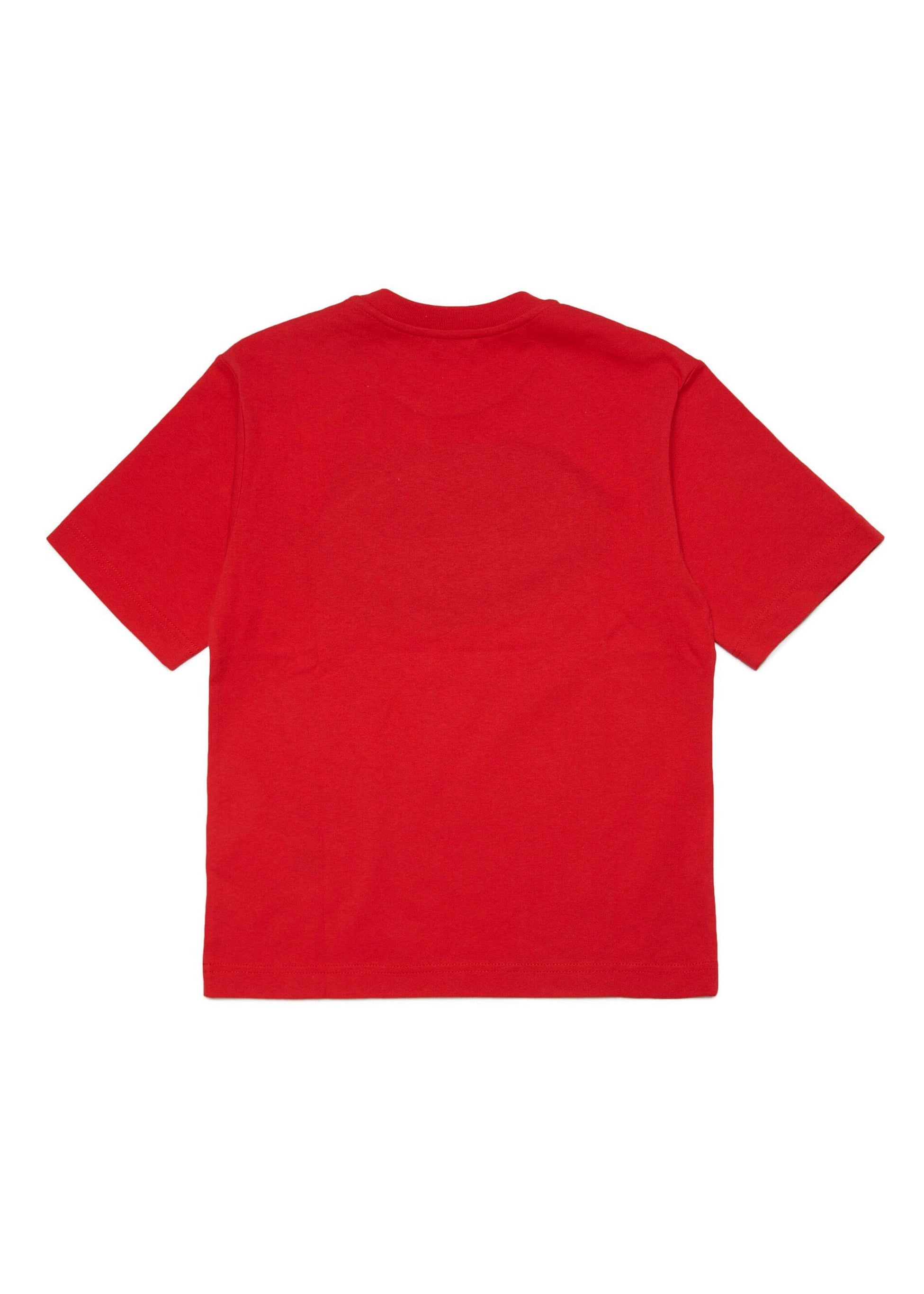 Diesel Kids T-shirt Rossa con Logo Oval D retro