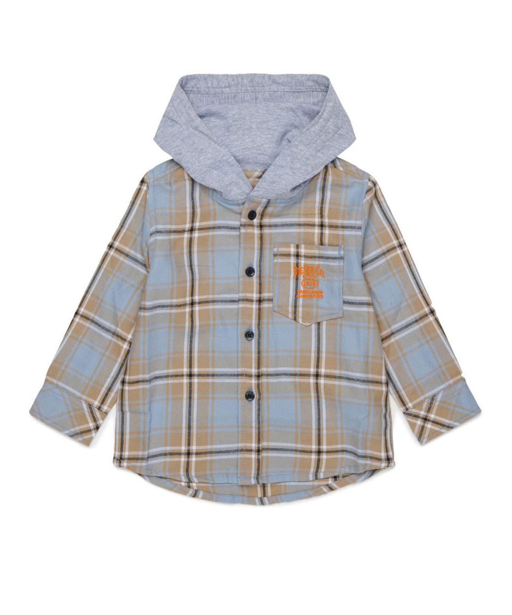 Diesel Kids Camicia Fantasia Azzurro Polvere per Neonati