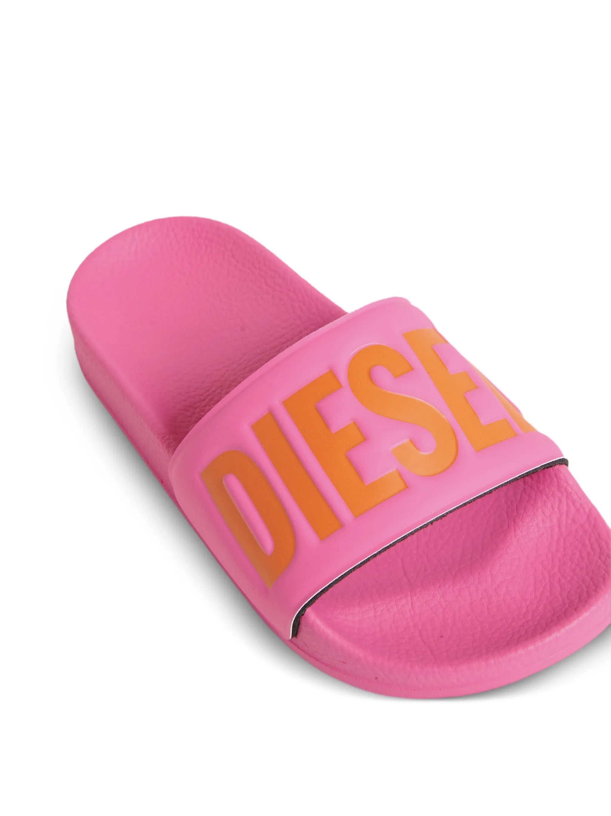 Diesel Kids Ciabatta Fucsia con Logo Arancione per Bambine
