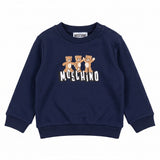 Moschino Kids Felpa Blu Navy con Logo Teddy Bear per Neonati