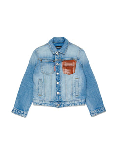 Dsquared2 Kids Giacca in Denim Blu Chiaro per Bambine