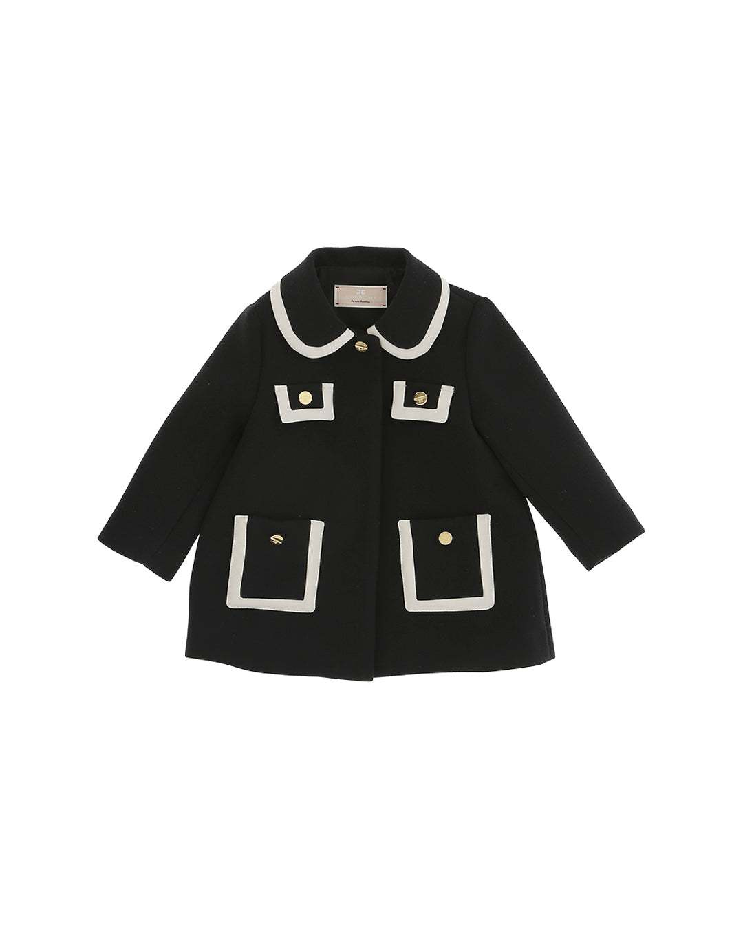 Elisabetta Franchi La Mia Bambina Cappotto Nero per Neonate