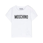 Moschino Kids T-Shirt Bianca con Logo per Neonati