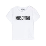 Moschino Kids T-Shirt Bianca con Logo per Neonati