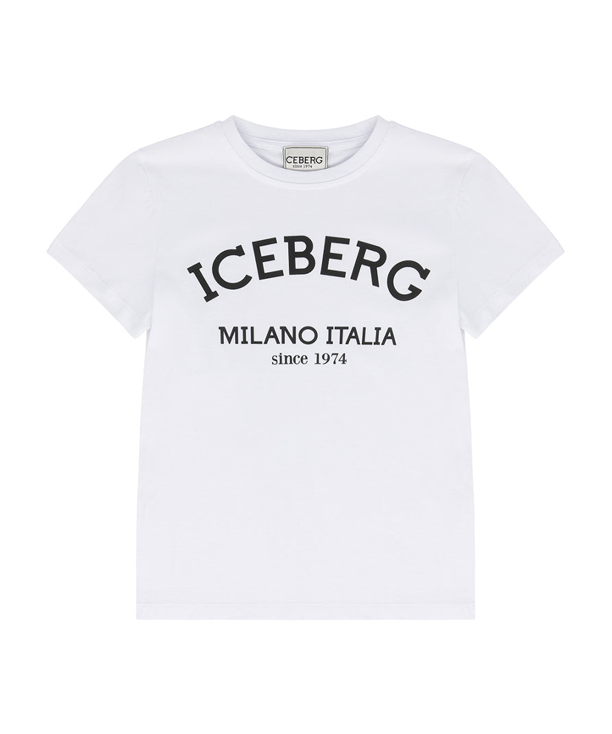 Iceberg Kids T-Shirt Bianca con Logo per Bambini