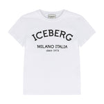 Iceberg Kids T-Shirt Bianca con Logo per Bambini