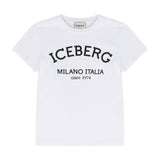 Iceberg Kids T-Shirt Bianca con Logo per Bambini