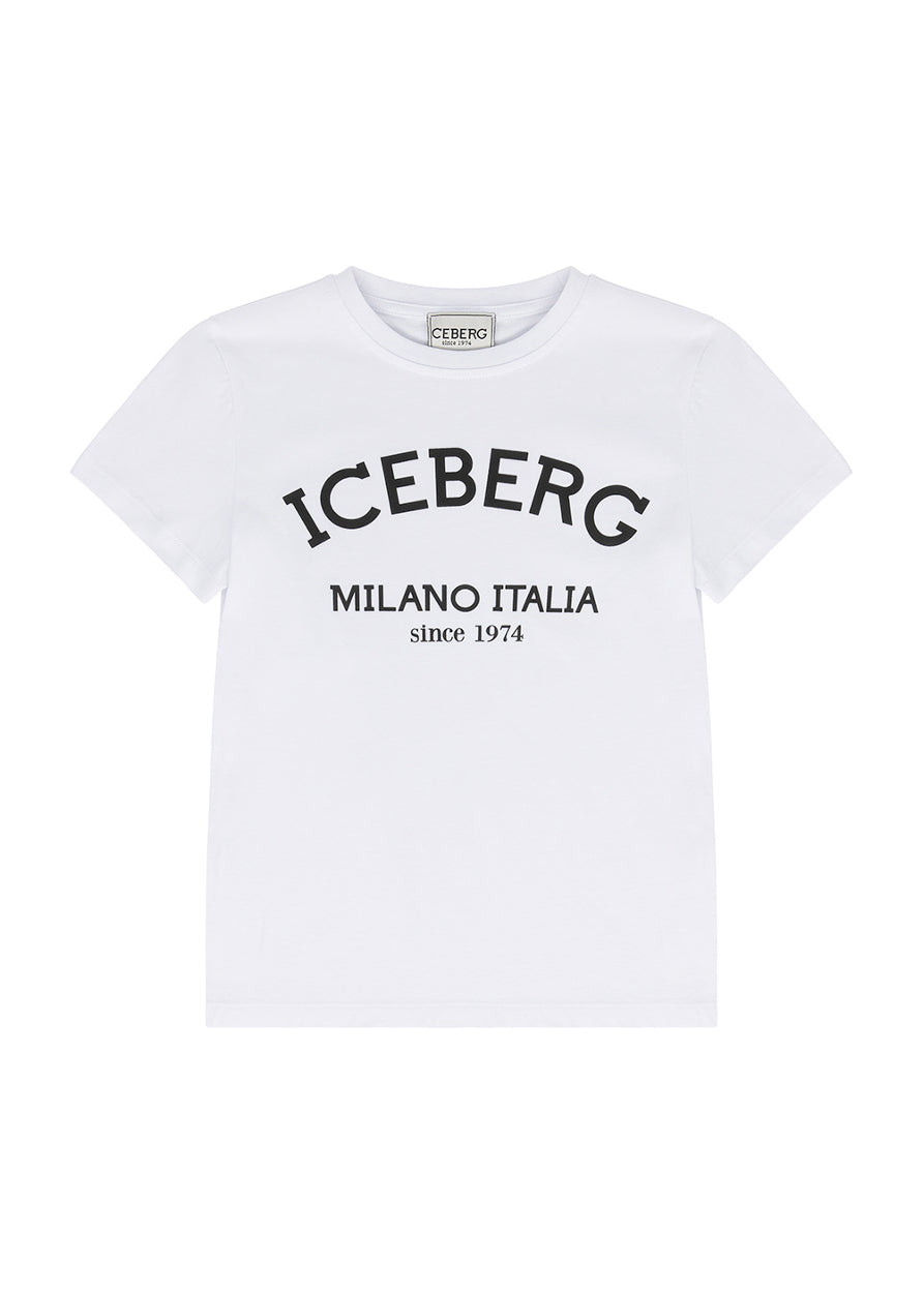 Iceberg Kids T-Shirt Bianca con Logo per Bambini