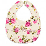 Blumarine Kids Bavetta Beige e Rosa Fantasia Rose per Neonate