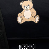 Moschino Kids Borsa Mamma Nera con Stampa Teddy Bear e Logo per Neonati