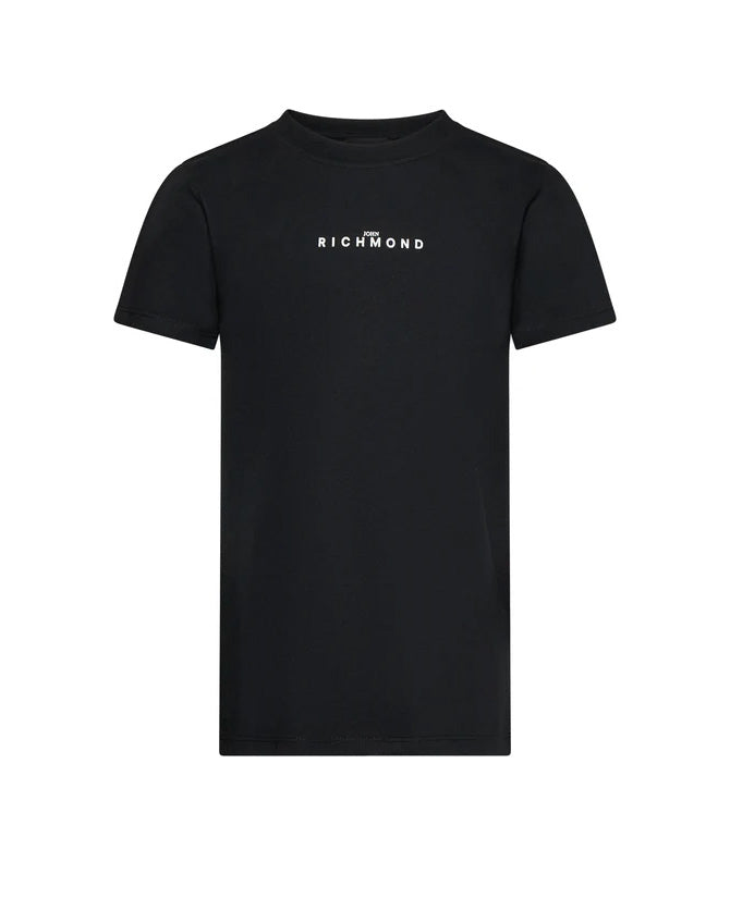 John Richmond Kids T-Shirt Nero con Logo per Bambini