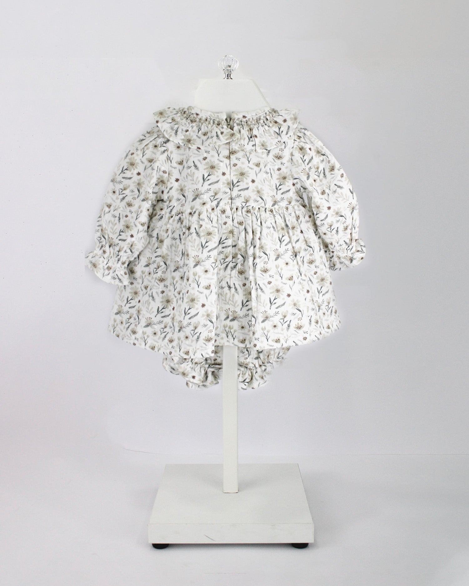 Deolinda Abito con Culotta con Bianco con Fantasia Floreale per Neonate