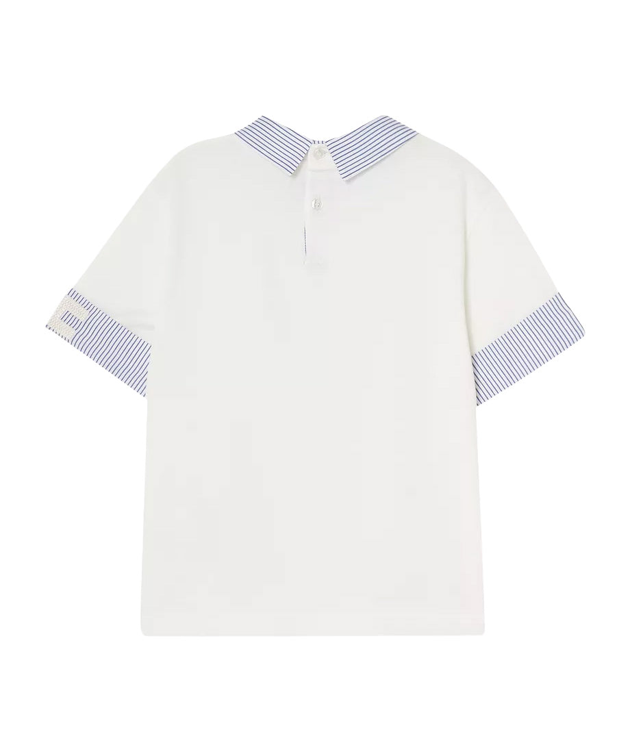 Elisabetta Franchi La Mia Bambina T-Shirt Avorio/Celeste per Bambine
