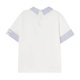 Elisabetta Franchi La Mia Bambina T-Shirt Avorio/Celeste per Bambine
