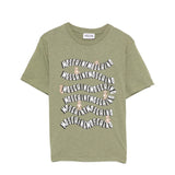 Moschino Kids T-shirt Verde Oliva con Logo e Teddy Bear per Bambini