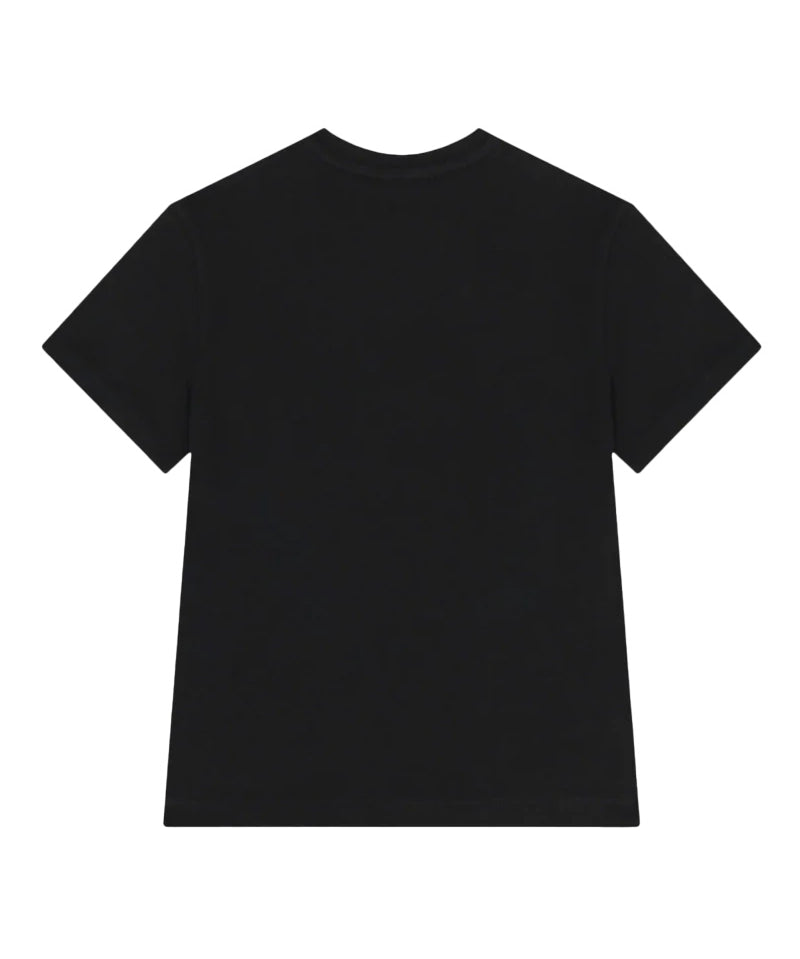 Elisabetta Franchi La Mia Bambina T-Shirt Nero con Logo Oro per Bambine