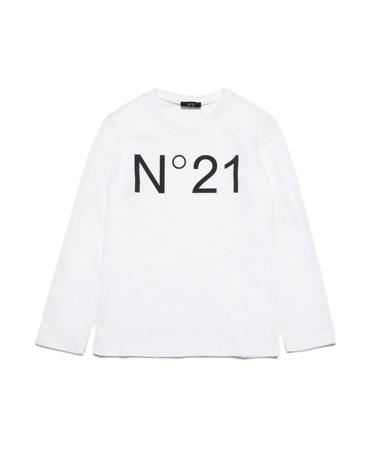 N°21 T-shirt Bianca Maniche Lunghe con Stampa
