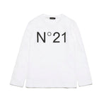 N°21 T-shirt Bianca Maniche Lunghe con Stampa