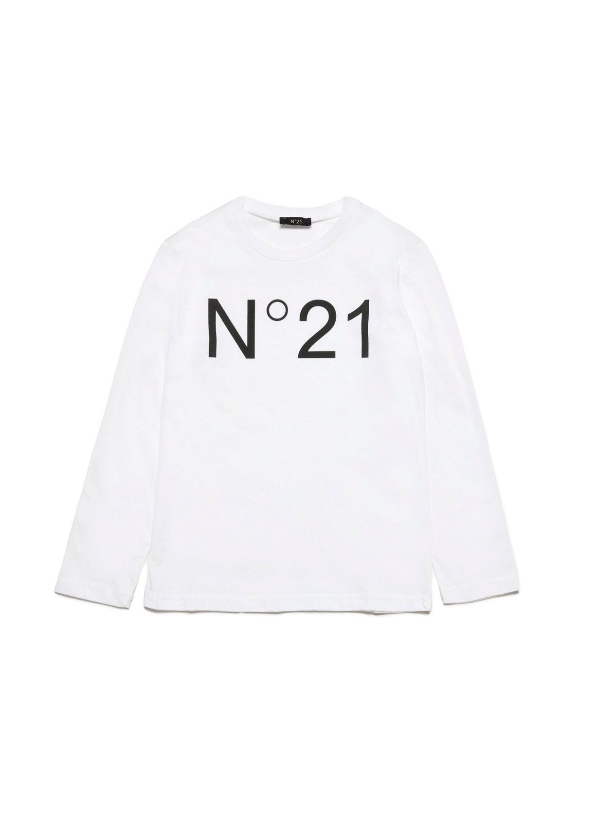 N°21 T-shirt Bianca Maniche Lunghe con Stampa