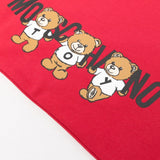 Moschino Kids Coperta Rossa con Logo Teddy Bear per Neonati (dettaglio)