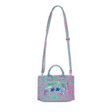 EffeK Borsa a Tracolla Fantasia Maculata Verde/Fucsia